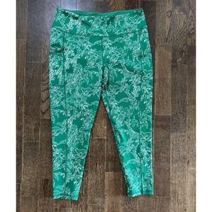 Lilly Pulitzer Luxletic Leggings Sz XXL (W34xL24.5) Fiddle Leaf Green Safari